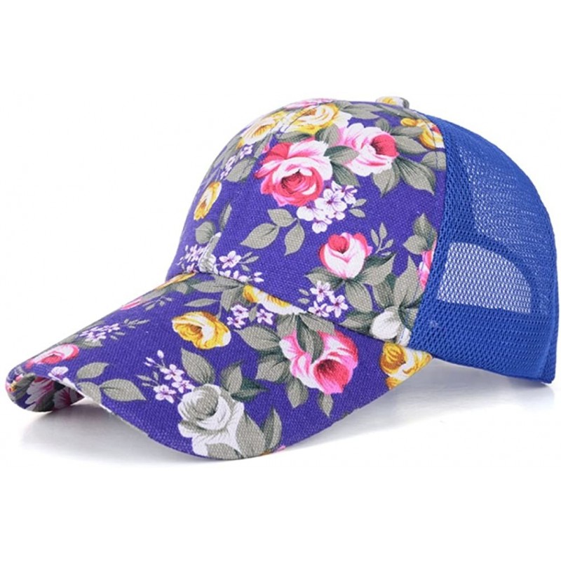 Baseball Caps Women's Adjustable Print Floral Baseball Hat Caps Sun Hat - Violetl - CQ12CWHHZ9J $17.69