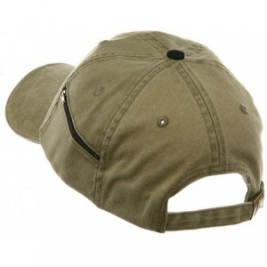 Baseball Caps Low Profile Washed Side Zipper Pocket Cap - Khaki Navy - CU18GYZUTSO $21.86