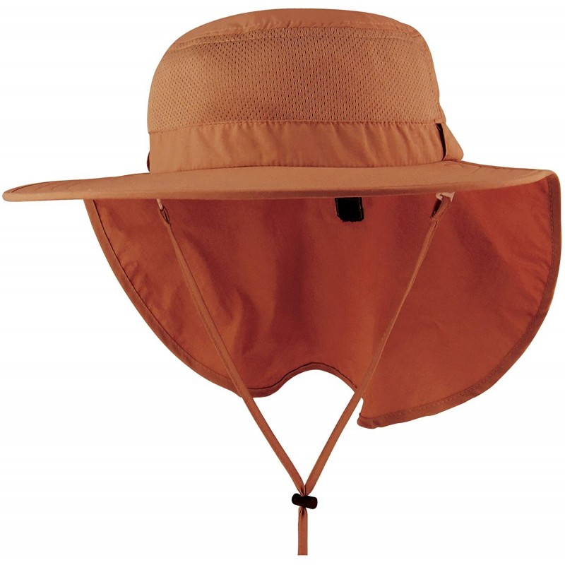 Sun Hats Taslon UV Large Bill Flap Cap - Orange - CK11LV4GA5J $21.64