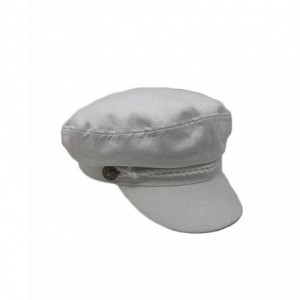 Skullies & Beanies Women's 100% Cotton Herringbone Fishermen's Cap - White - CO18NK9LT66 $15.39