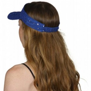 Skullies & Beanies Glitter Sequin Visor Hat - Royal - CJ11V7THTBN $9.69