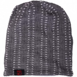 Skullies & Beanies Slouchy Knitted Baggy Beanie Hat Crochet Stripe Summer Dread Caps Oversized for Men-B318 - B5011-pale - CQ...