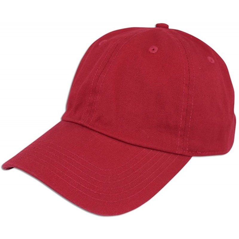 Baseball Caps Cotton Classic Dad Hat Adjustable Plain Cap Polo Style Low Profile Unstructured 1400 - Wine - CE12O48PZY6 $8.99