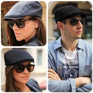 Newsboy Caps Newsboy Ivy Cap-Traditional Solid Cotton Herringbone Flat Hat for Women & Men & Boys & Girls - C818NI8SYXH $10.16