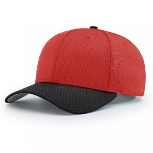 Baseball Caps 414 Pro Mesh Adjustable Blank Baseball Cap Fit Hat - Red/Black - CC1873ZRIRQ $9.77