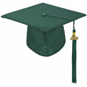 Baseball Caps Unisex Adult Shiny Graduation Cap with Tassel 2020 - Adjustable - Forest Green - CC185W56SXN $11.39