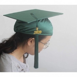 Baseball Caps Unisex Adult Shiny Graduation Cap with Tassel 2020 - Adjustable - Forest Green - CC185W56SXN $11.39