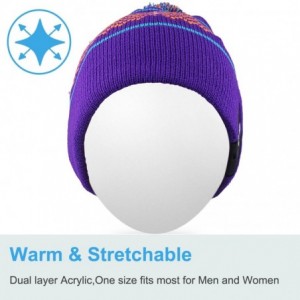 Skullies & Beanies Light Up Beanie Hat Stylish Unisex LED Knit Cap for Indoor and Outdoor - Lb009-purple - CE186L0EOC6 $23.28