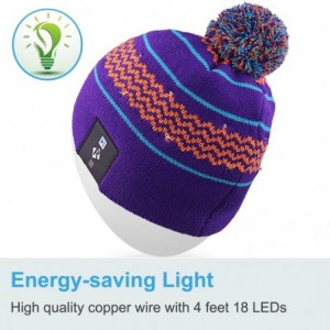 Skullies & Beanies Light Up Beanie Hat Stylish Unisex LED Knit Cap for Indoor and Outdoor - Lb009-purple - CE186L0EOC6 $23.28