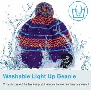 Skullies & Beanies Light Up Beanie Hat Stylish Unisex LED Knit Cap for Indoor and Outdoor - Lb009-purple - CE186L0EOC6 $23.28