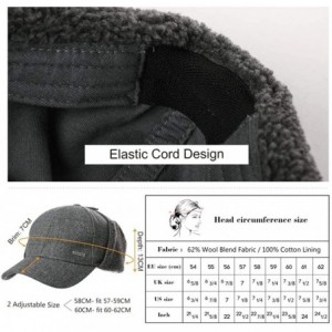 Newsboy Caps Mens Womens Winter Wool Baseball Cap with Ear Flaps Faux Fur Earflap Trapper Hunting Hat for Cold Weather - CN18...