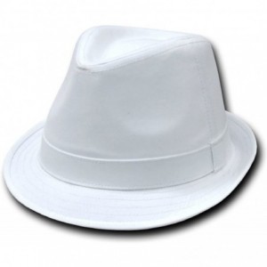 Fedoras Basic Poly Woven Fedora Hats (WHITE/WHITE- L/XL) - CJ113LQBJMP $33.03