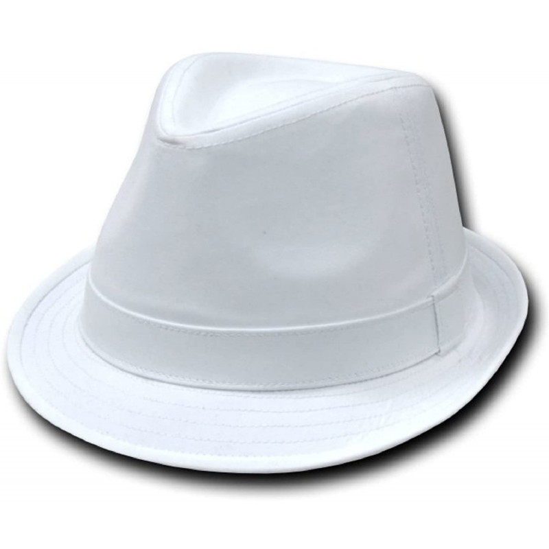 Fedoras Basic Poly Woven Fedora Hats (WHITE/WHITE- L/XL) - CJ113LQBJMP $18.26