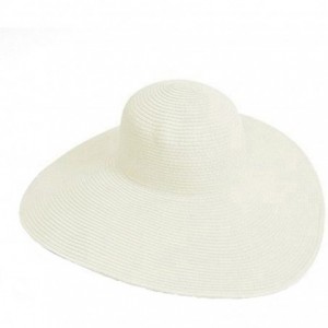 Sun Hats Women Large Wide Brim Sun Straw Hat Folding Summer Hats Beach Cap - Beige - CM11M19ZGWH $15.08