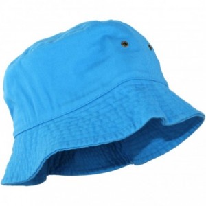 Bucket Hats Simple Solid Cotton Bucket Hat - Bright Blue - C811WHIM9T5 $22.31