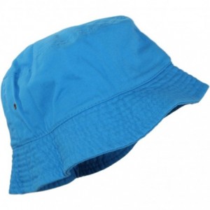 Bucket Hats Simple Solid Cotton Bucket Hat - Bright Blue - C811WHIM9T5 $9.98