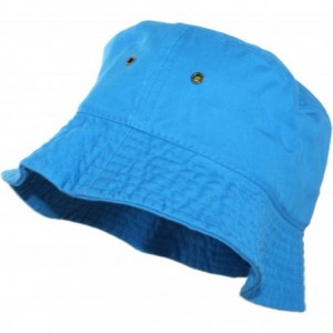 Bucket Hats Simple Solid Cotton Bucket Hat - Bright Blue - C811WHIM9T5 $9.98