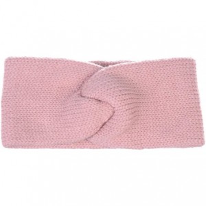 Cold Weather Headbands Women's Winter Chic Solid Knotted Crochet Knit Headband Turban Ear Warmer - Pastel Pink - C018K7HS0EE ...