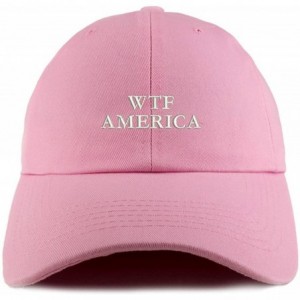 Baseball Caps WTF America Embroidered Low Profile Soft Cotton Dad Hat Cap - Pink - CJ18D4Y9HNA $33.74