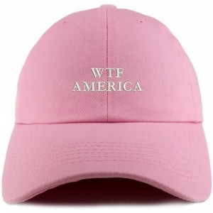 Baseball Caps WTF America Embroidered Low Profile Soft Cotton Dad Hat Cap - Pink - CJ18D4Y9HNA $19.72