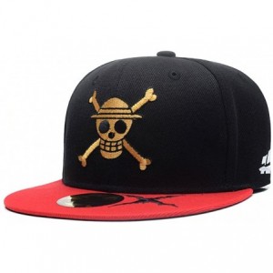 Baseball Caps Skull Skeleton Baseball Cap- Men Solid Flat Bill Adjustable Snapback Hats Unisex - One Piece Black - CS184QOWI7...