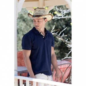 Cowboy Hats Men's & Women's Western Style Cowboy/Cowgirl Straw Hat - Natural - CD11D2CQ9JV $22.87