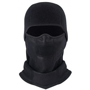 Balaclavas Balaclava Face Mask Windproof Winter Fleece Hood for Skiing Cycling Outdoor - Black(thick) - CF18KHA35DS $28.73