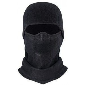 Balaclavas Balaclava Face Mask Windproof Winter Fleece Hood for Skiing Cycling Outdoor - Black(thick) - CF18KHA35DS $13.39