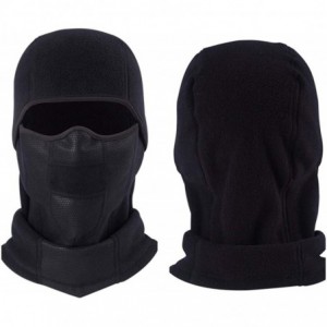 Balaclavas Balaclava Face Mask Windproof Winter Fleece Hood for Skiing Cycling Outdoor - Black(thick) - CF18KHA35DS $13.39