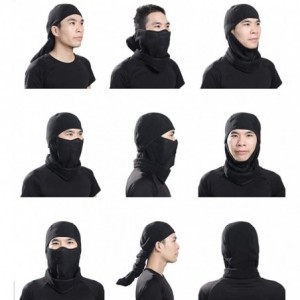 Balaclavas Balaclava Face Mask Windproof Winter Fleece Hood for Skiing Cycling Outdoor - Black(thick) - CF18KHA35DS $13.39