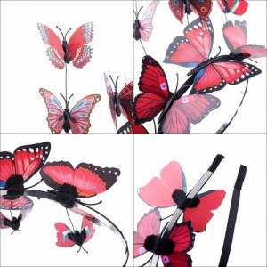 Headbands Butterfly Headband Printed Costume - Red - CK18QOTUDOS $10.71