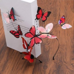 Headbands Butterfly Headband Printed Costume - Red - CK18QOTUDOS $10.71