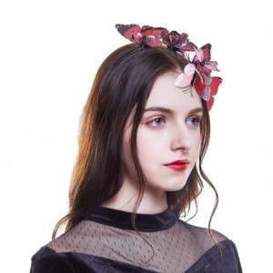 Headbands Butterfly Headband Printed Costume - Red - CK18QOTUDOS $10.71