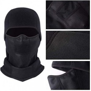 Balaclavas Balaclava Face Mask Windproof Winter Fleece Hood for Skiing Cycling Outdoor - Black(thick) - CF18KHA35DS $13.39