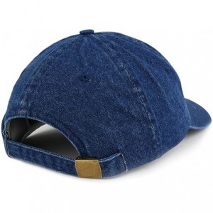 Baseball Caps WTF America Embroidered 100% Cotton Denim Cap Dad Hat - Dark Blue - C2185YMEE3S $18.43
