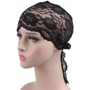 Baseball Caps Women's Lace Chemo Hat Beanie Scarf Turban Headwear - Black - CH184SCYQQ3 $9.92