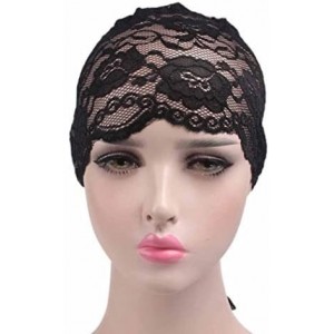 Baseball Caps Women's Lace Chemo Hat Beanie Scarf Turban Headwear - Black - CH184SCYQQ3 $9.92