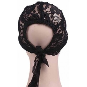 Baseball Caps Women's Lace Chemo Hat Beanie Scarf Turban Headwear - Black - CH184SCYQQ3 $9.92