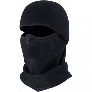 Balaclavas Balaclava Face Mask Windproof Winter Fleece Hood for Skiing Cycling Outdoor - Black(thick) - CF18KHA35DS $13.39