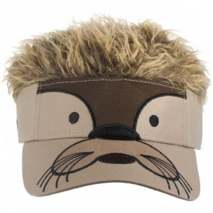 Baseball Caps Big Boys' Flair Hair Visor Lion Face - Otter - CC11XLXH4WH $16.40