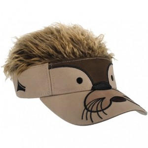 Baseball Caps Big Boys' Flair Hair Visor Lion Face - Otter - CC11XLXH4WH $16.40