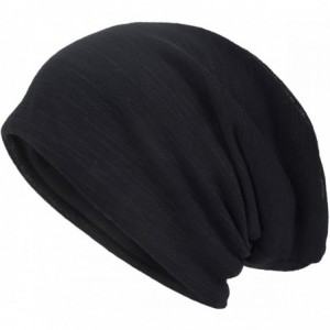 Skullies & Beanies Men Slouch Hollow Beanie Thin Summer Cap Skullcap - Black1 - CI18RSQALCU $16.79