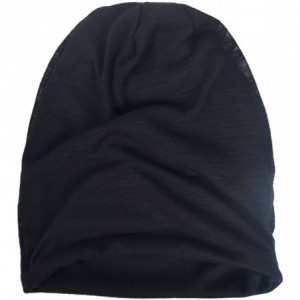 Skullies & Beanies Men Slouch Hollow Beanie Thin Summer Cap Skullcap - Black1 - CI18RSQALCU $16.79