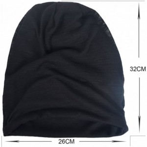 Skullies & Beanies Men Slouch Hollow Beanie Thin Summer Cap Skullcap - Black1 - CI18RSQALCU $16.79