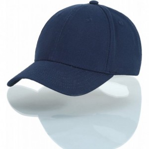 Baseball Caps Womens Classic Adjustable Ponytail Baseball Cap in Solid Color Trucker Dad Cap Messy High Bun Cap - Navy Blue -...
