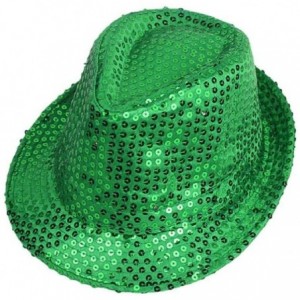 Fedoras LED Light Up Flashing Fedora Hat (Green) - Green - CN18A7MWQDU $13.01