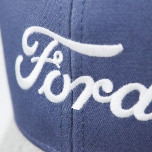 Baseball Caps Ford Vintage Baseball Cap- Adjustable Weathered Chino Twill Hat- One Size- Blue and Gray - CZ18Z7O52MM $18.88