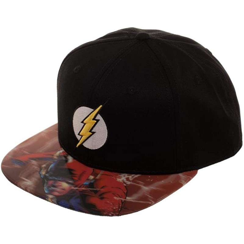 Baseball Caps DC Comics The Flash Lenticular Bill Snapback Hat - CC18CHH0N07 $17.37
