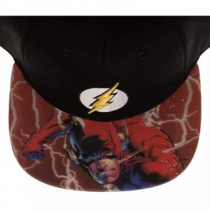 Baseball Caps DC Comics The Flash Lenticular Bill Snapback Hat - CC18CHH0N07 $17.37