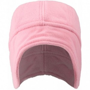 Skullies & Beanies Skull Cap with Ear Flaps- Winter Windproof Soft Warm Fleece Beanie Hats - Pink-b - C9192U3XL5E $8.92